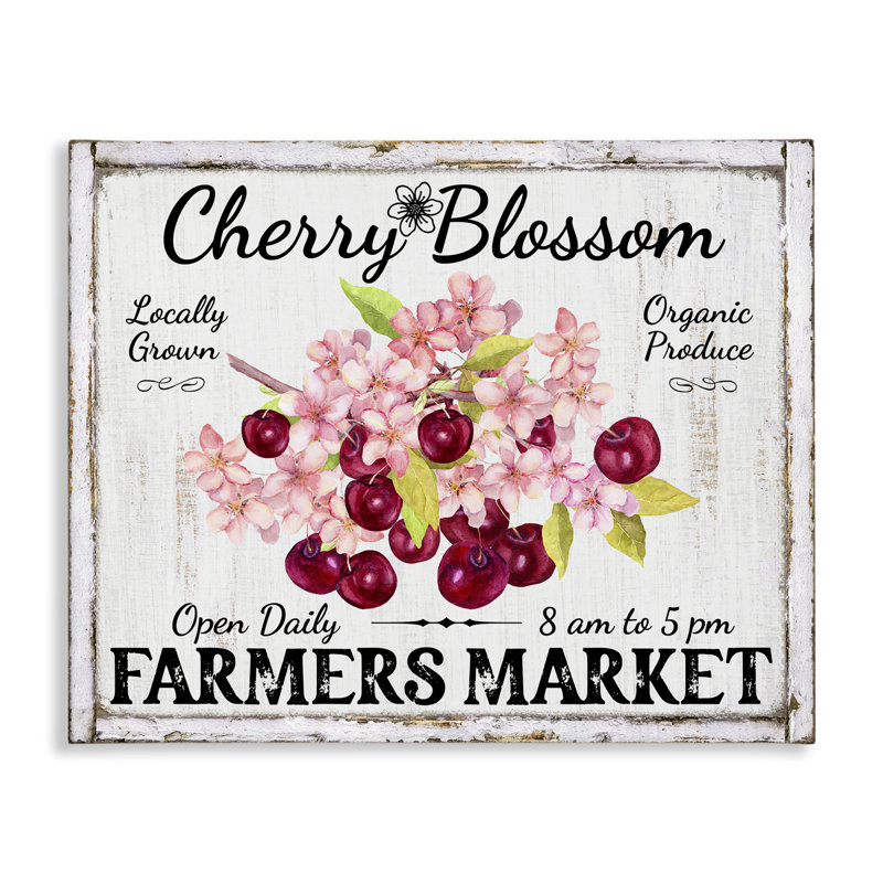 Art mural sur toile Cherry Blossom Farmer's Market par Creatif Belle bp-555_CN, H 16 po x l 20 po