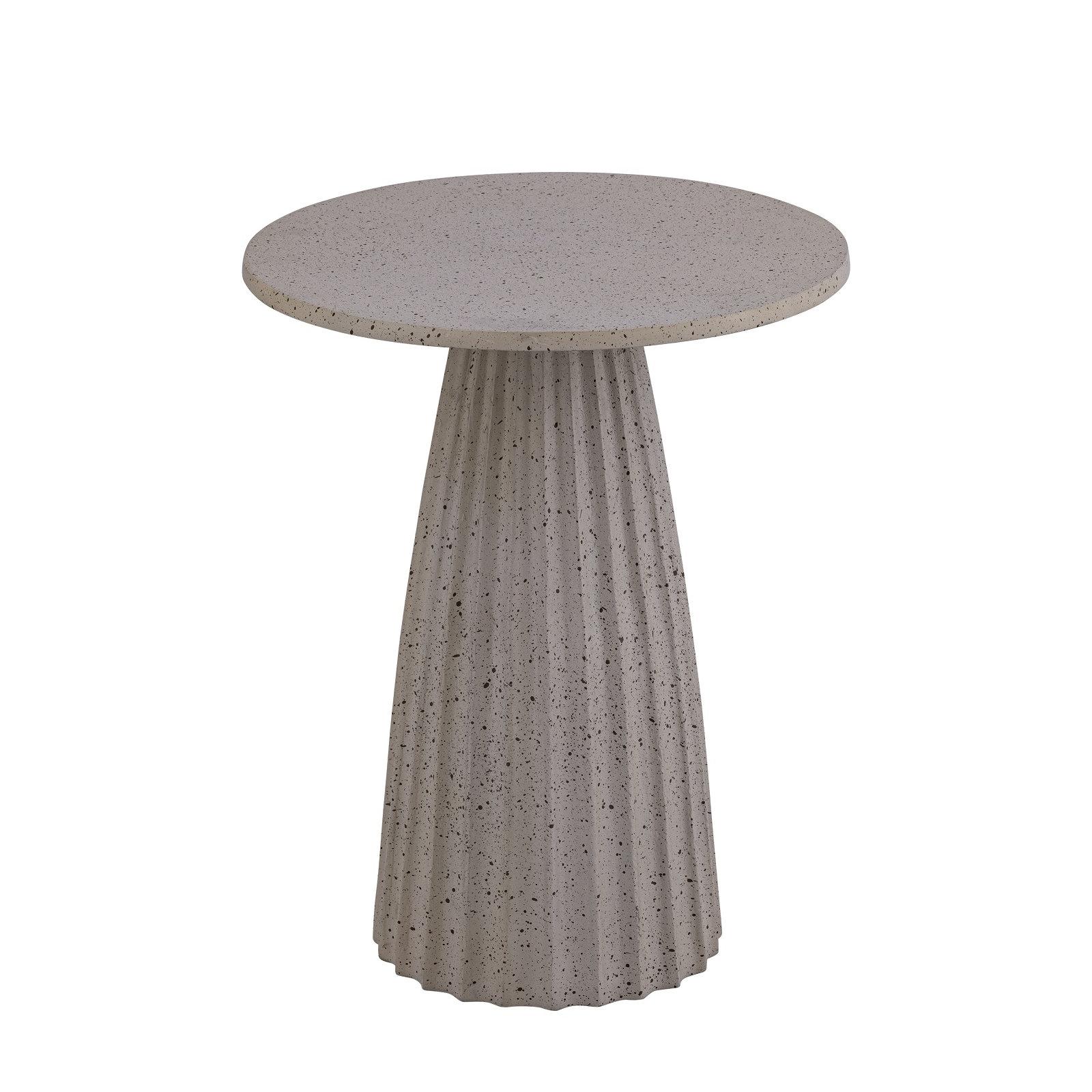 Aluminum Side Table W/Chisel Texture Base, 22" H x 18" W x 18" D, Beige Top/Brown Base