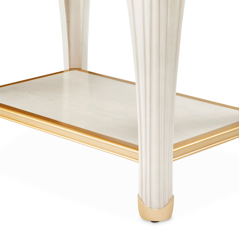 La Terrazza End Table, Silver Mist/Champagne