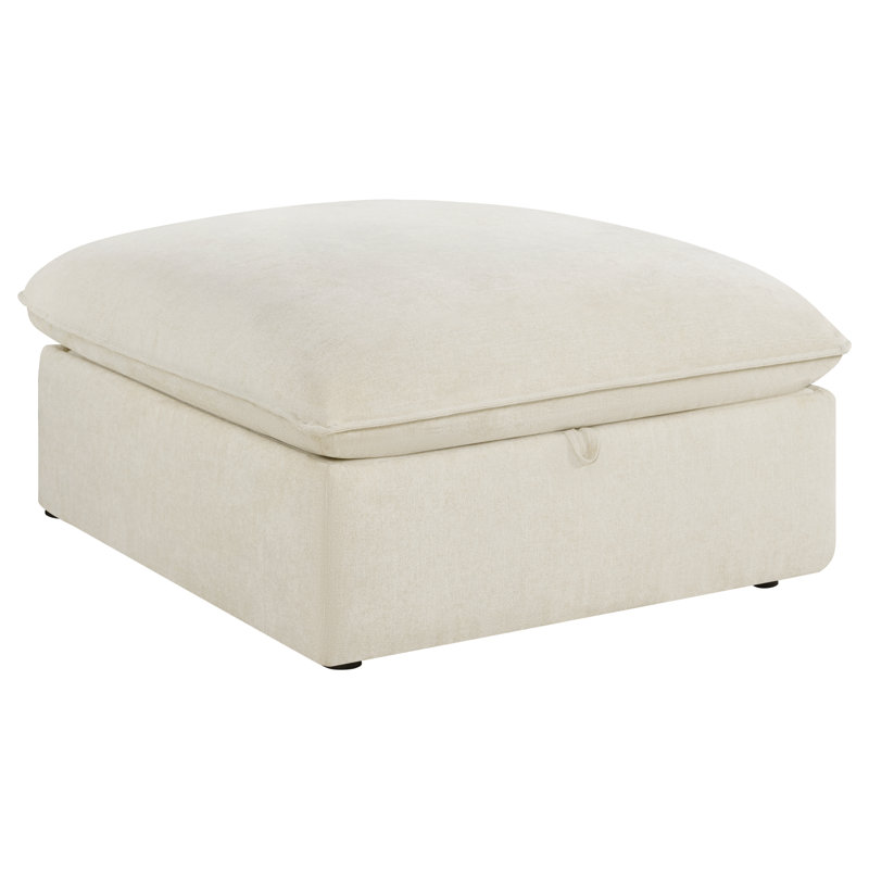 Square Storage Ottoman, Linen
