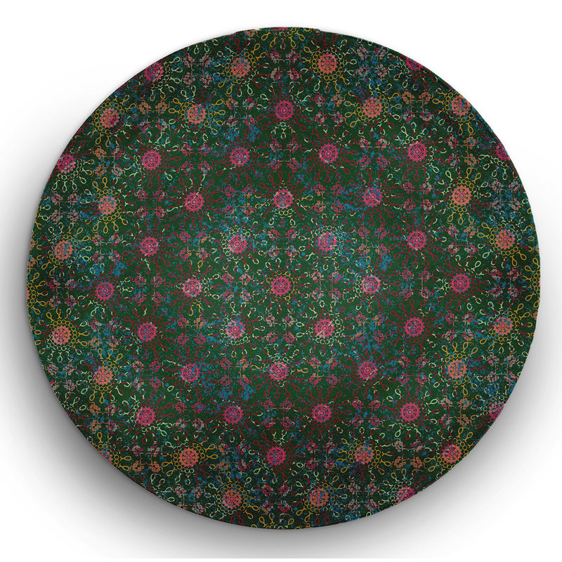 Chenille Floral Indoor Rug, Round 5'