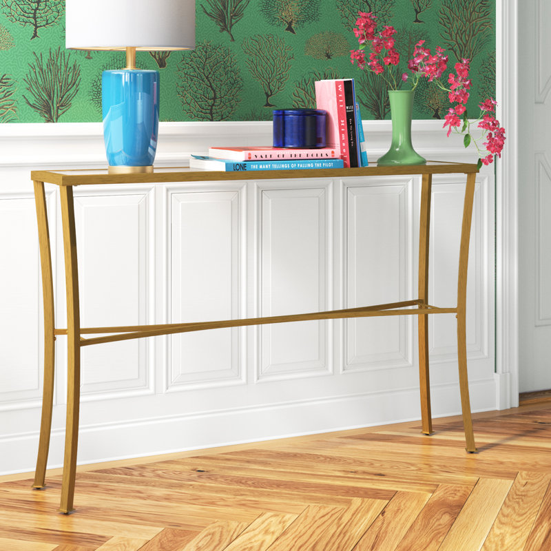 Console Elegant Gold 48 pouces avec plateau en verre trempé