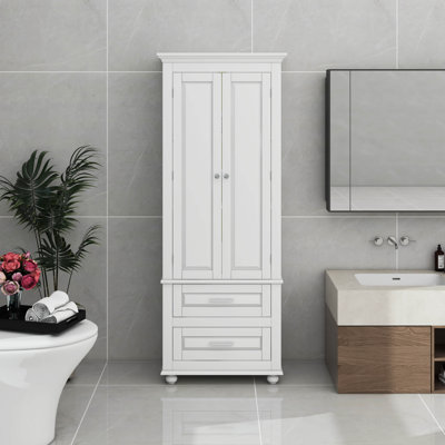 Armoire de rangement haute avec deux tiroirs