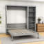 Lit escamotable en bois avec tablettes, conception pliable peu encombrante-1728178214-1728178213