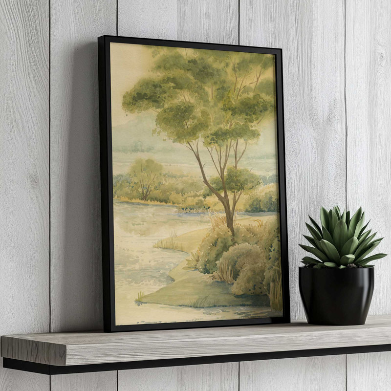 «Rivanna Shore II» par Grace Popp, reproduction d'art, H 30 po x l 20 po, Single Picture Framed Print without Mat, Blanc