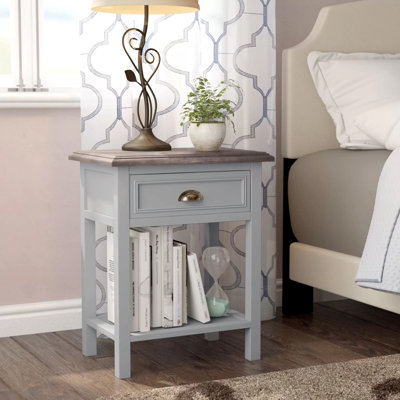 Hopkinton 50cm W Solid Wood Bedside Table