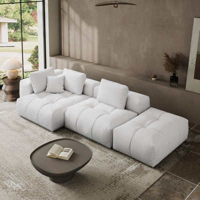 Modular Sectional Sofa Couch, Oversized Free Combination Deep Seat Sofa, Cushion Covers Removable & Washable, Fabric, Down Filled by Latitude Run