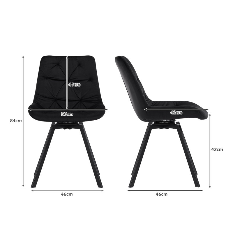 Anginette Side Chair Set, Black, 2