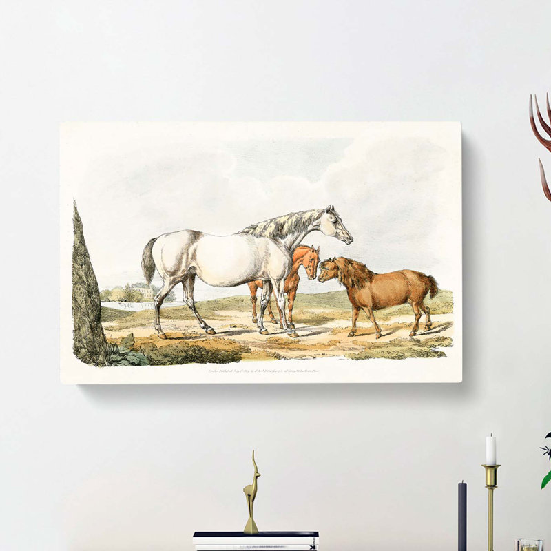 Two Horses & A Pony by Henry Alken - Wrapped Canvas, 40cm H x 60cm W x 3cm D