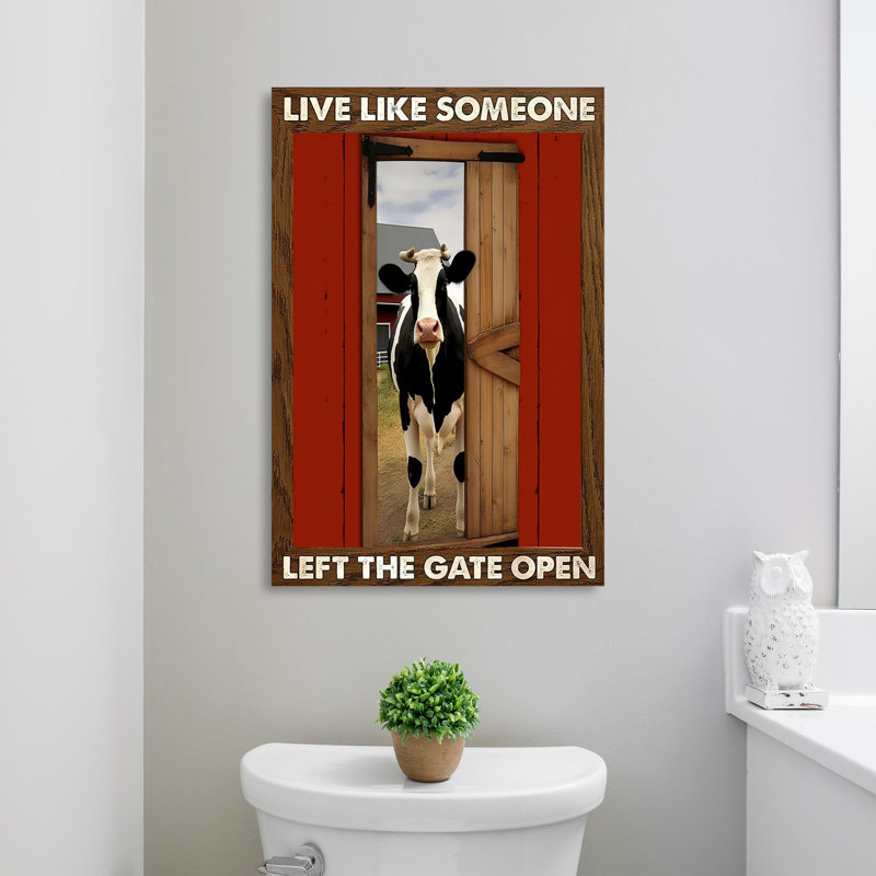 «Cow Live Like Someone Left the Gate Open», impression sur toile tendue, L 24 po x H 36 po