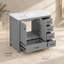 Meuble-lavabo gris avec lavabo en céramique, armoire autoportante de 92 cm (36,18 pouces) avec portes et tiroirs à fermeture amortie