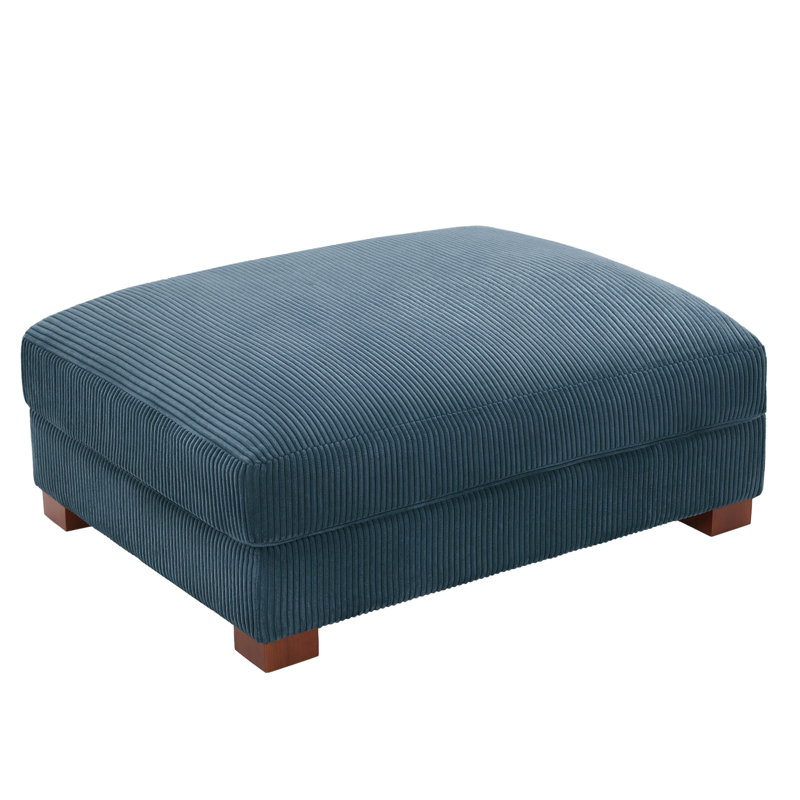 42.9cm Wide Rectangle Solid Colour Standard Ottoman, Navy