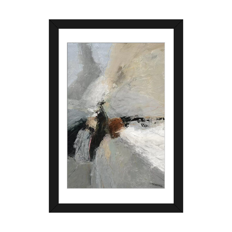 « dispassation ii », impression sur toile, Blanc, Papier d'art encadré noir, H 24 po x l 16 po x P 1 po