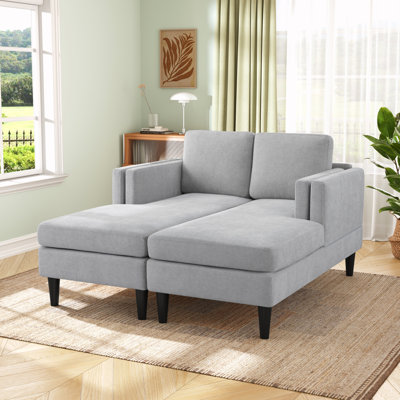 Upholstered Chaise Lounge With Dual-Layer Armrests