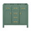 Meuble-lavabo simple 36 po avec 4 tiroirs et 2 armoires, meuble-lavabo moderne 36 po sans lavabo, meuble de rangement pour la salle de bain, meuble-lavabo avec cadre en bois massif seulement, vert