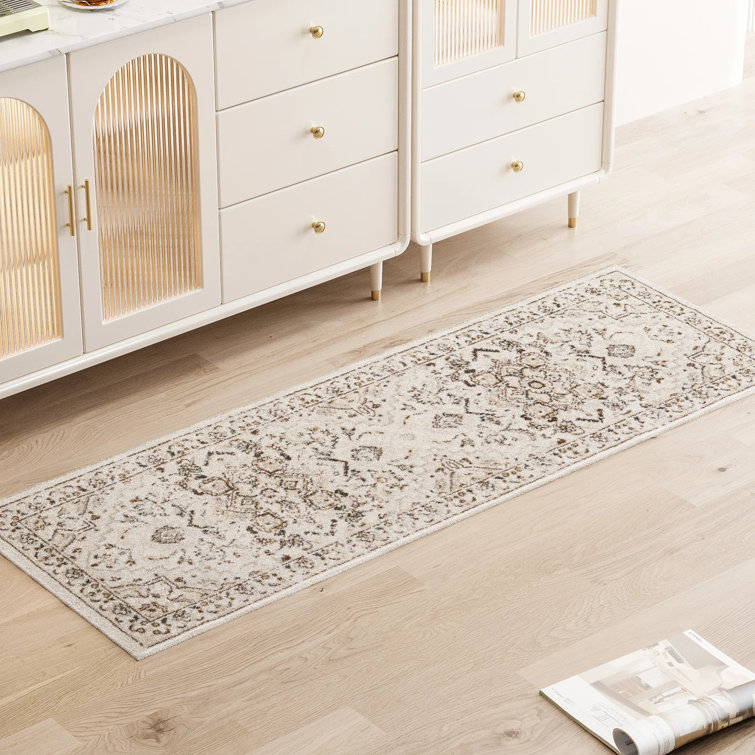 Losh Oriental Performance Traditional Vintage Area Rug in Brown/Beige/Cream