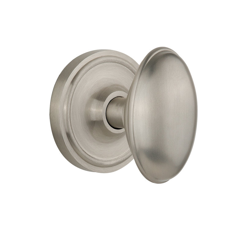 Classic Rosette with Homestead Door Knob, Satin Nickel