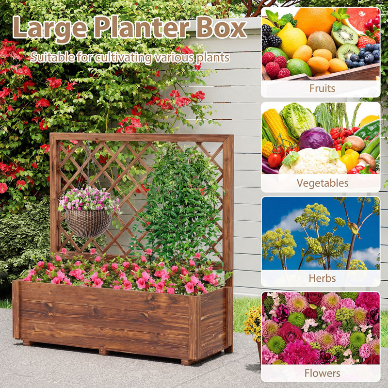 Wood Planter Box, Brown