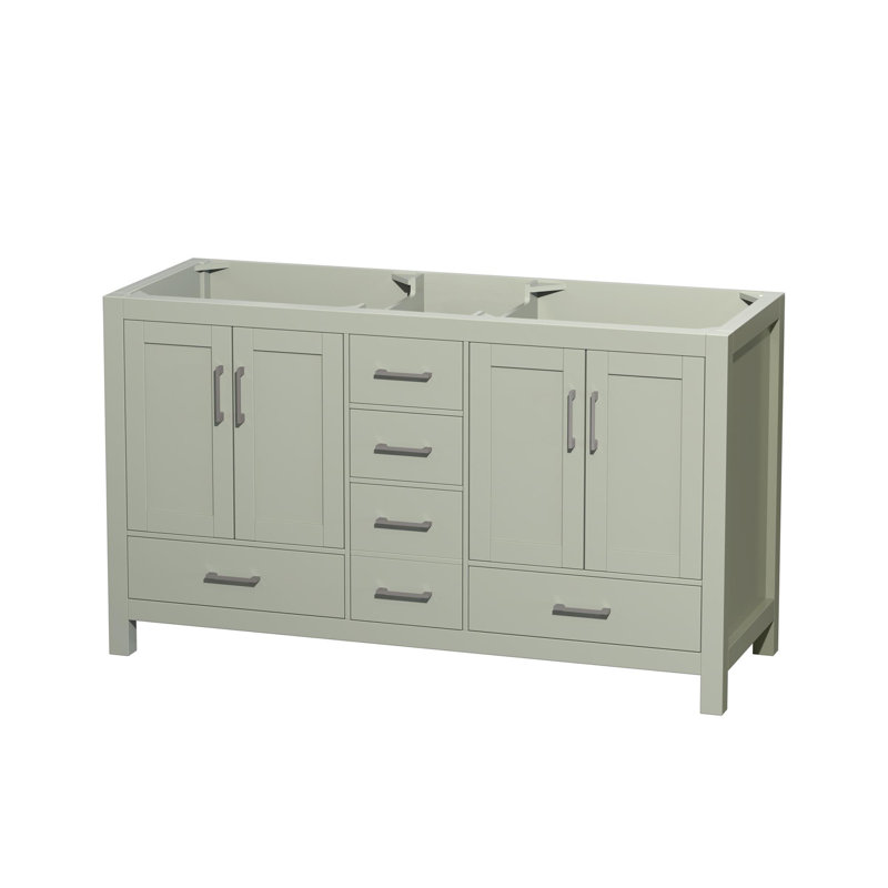 Sheffield 59.25" Double Bathroom Vanity Base Only, Light Green