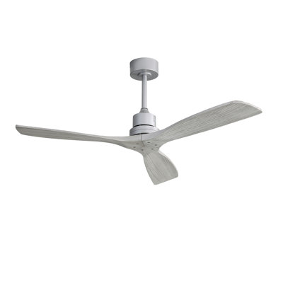 Ventilateur de plafond d'intérieur de 52 pouces avec moteur à courant continu réversible à pales en bois massif pour la chambre à coucher