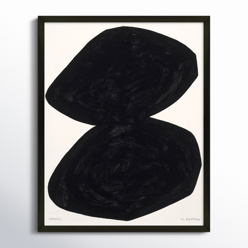 Module On White 2 Painting by Michael Kempen, 30" H x 24" W x 1.25" D, Black Wood