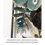 Minimalist frame-style floral wrought iron wall decoration