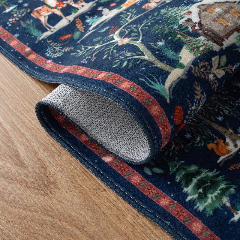  Tapis lavable de Noël, tapis de Noël modernes, confortables et antidérapants, Tapis de couloir 2 pi x 6 pi
