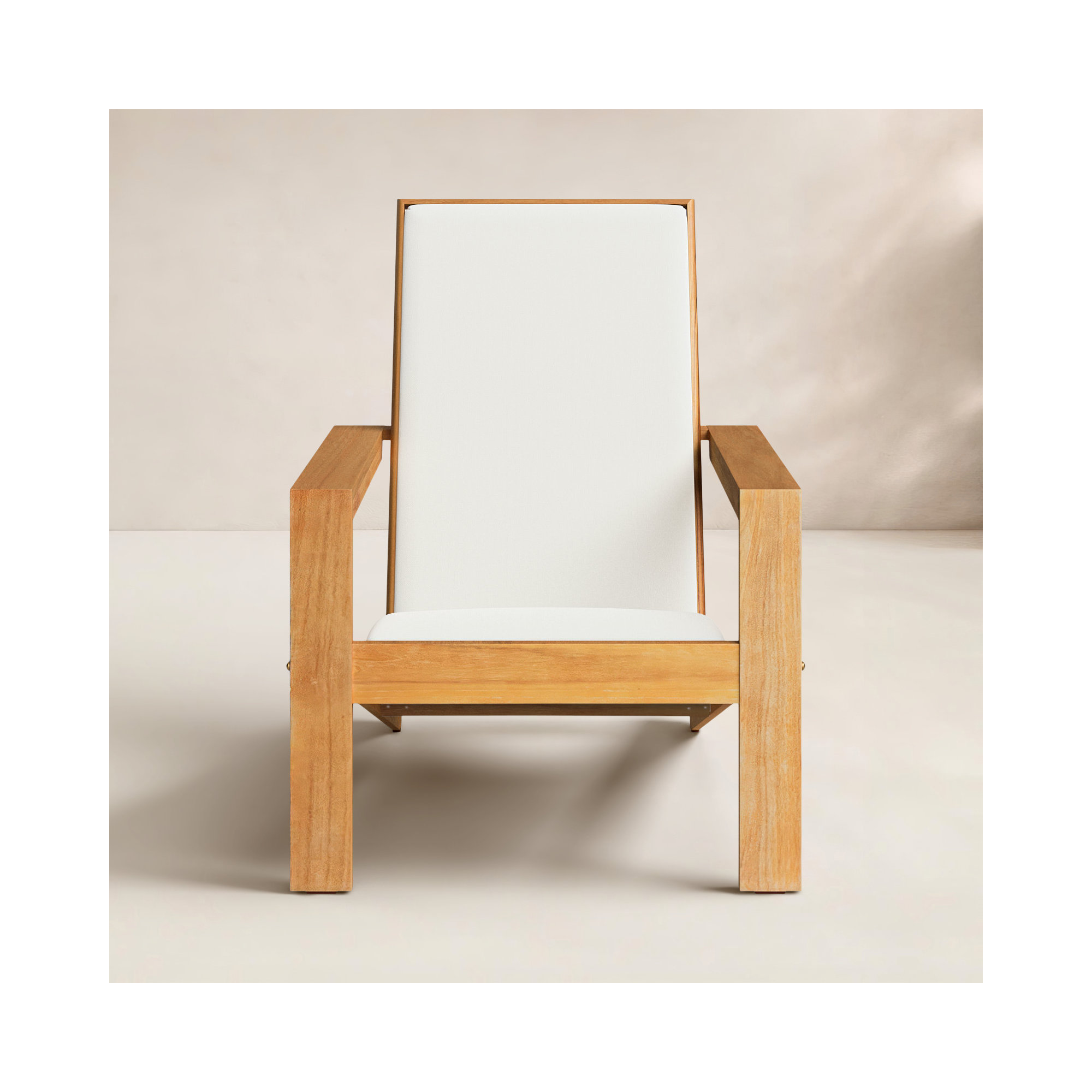 Napa Teak Wood Upholstered Outdoor Adirondack Chair