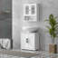 Armoire de rangement à piédestal, armoire de salle de bain autoportante Farmhouse avec 2 portes de grange et tablette réglable-691154129