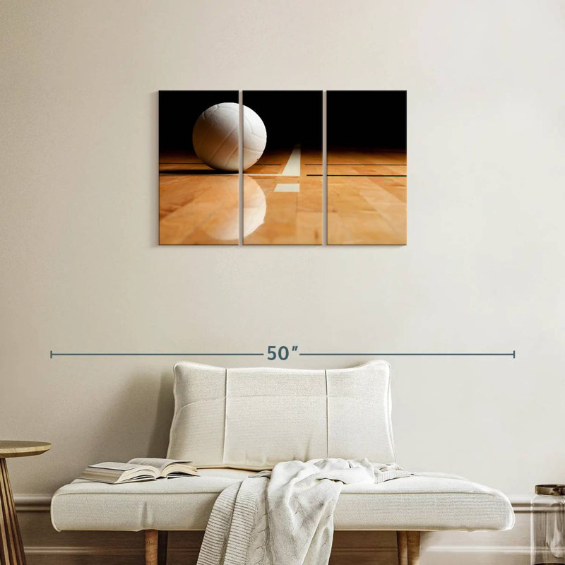 Sireci White Volleyball Reflection, 20" H x 33" W