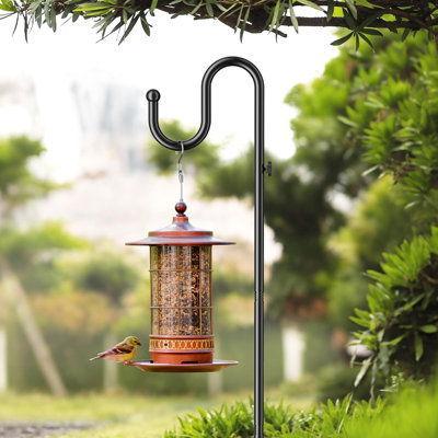 74" Shepherds Hook Stand: Hanging Wind Chimes, Bird Feeders, Plants, Lanterns and Wreath