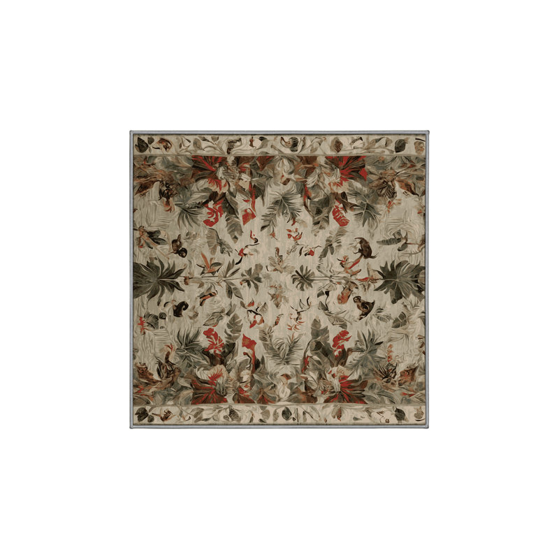 Tapis gris soyeux et moelleux, Carré 6 pi