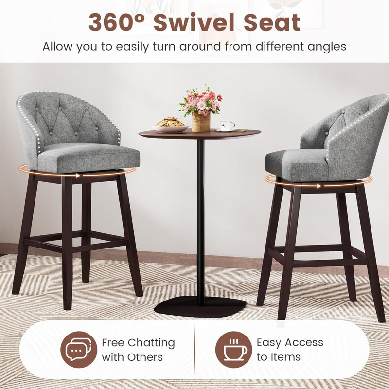 Mandica Swivel Upholstered Counter Stool, 4