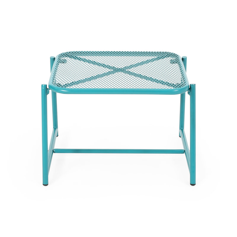 Table d'appoint d'extérieur H 13,15 po - sarcelle, style moderne avec filet, pour sarcelle, Sarcelle