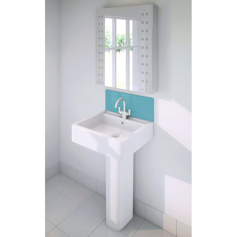 20cm W x 60cm L Glass Peel and Stick Panel, Deepskyblue