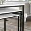 Anashe 3PC Square Nesting Tables Marble Effect