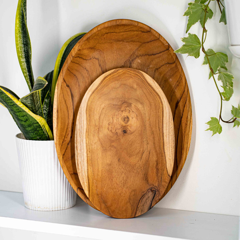 Oval Teak Wood Plate - Medium