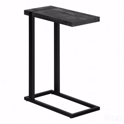 Table d'appoint, en forme de C, bout, côté, stratifié noir Snack, contemporain, moderne