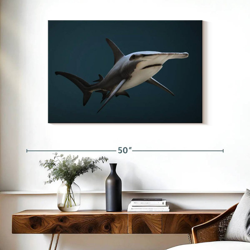 Crowle grand requin marteau, H 26 po x l 39 po