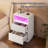 Morice 23.6'' Nightstand with Drawers and LED Lights-381629962