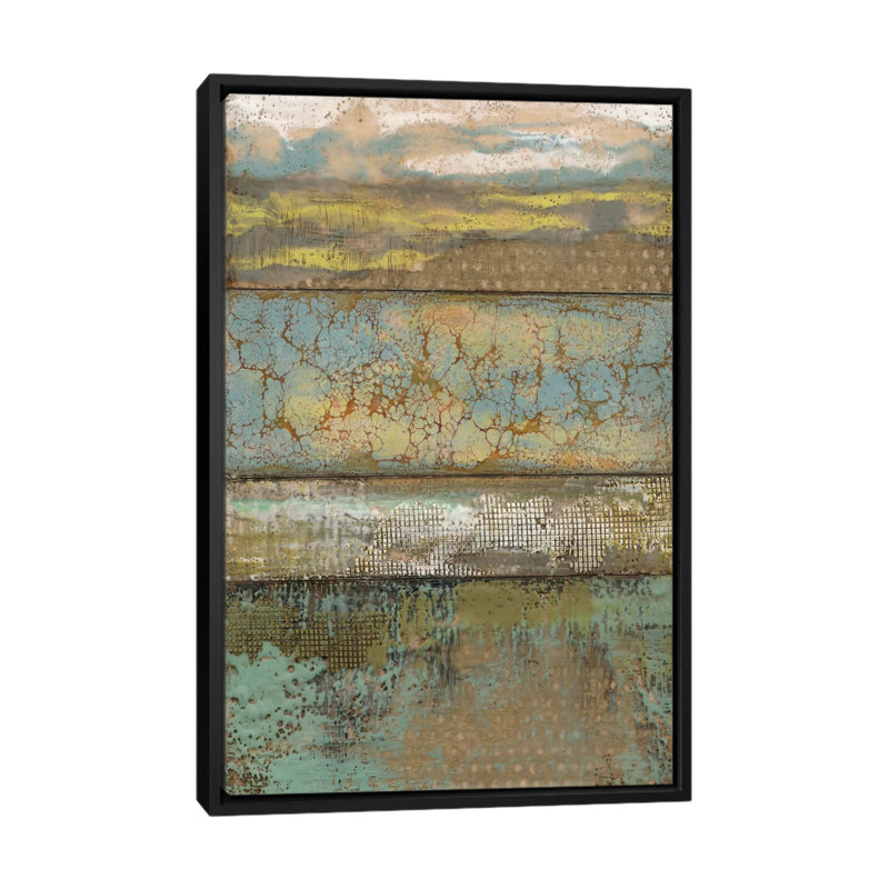 « segmented textures i », impression sur toile, Toile avec cadre noir, H 48 po x l 32 po x P 1,5 po, Pas de tapis