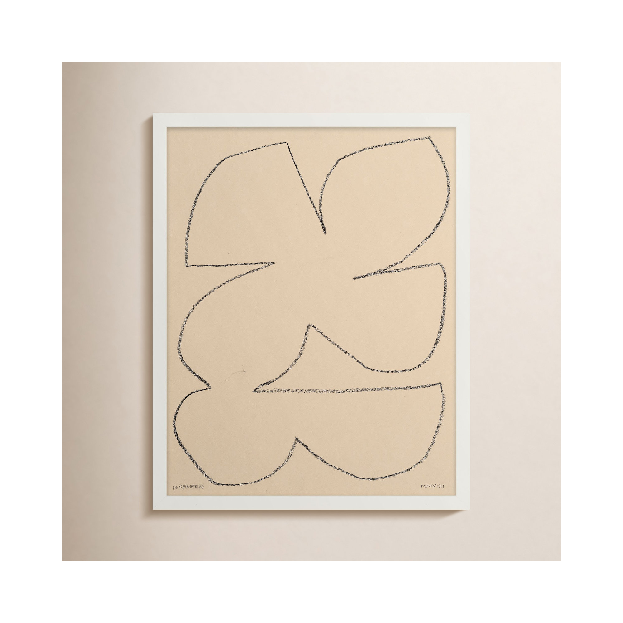 Outlines 4 by Michael Kempen, White Framed, 40" W x 50" H