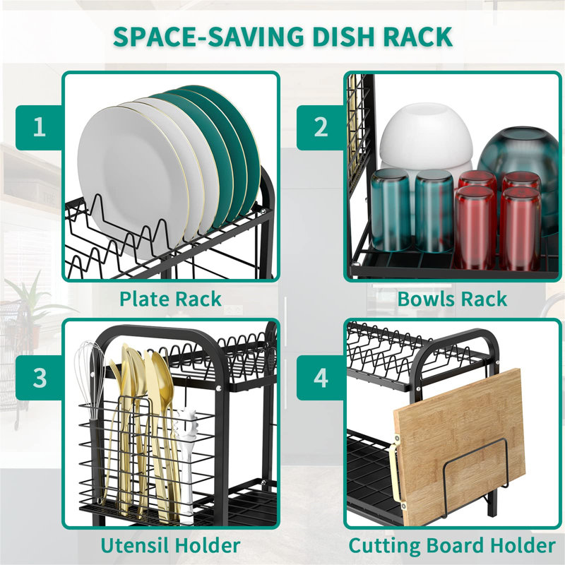 Shruti Stainless Steel Two Tier Dish Rack