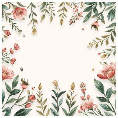Édredon aquarelle à bordure florale