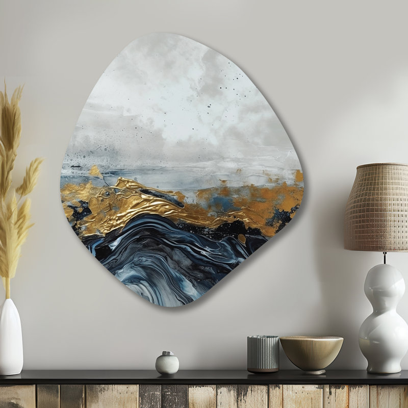 Reproduction d'art asymétrique gris Hoskins, H 35 po x l 31 po x P 1 po