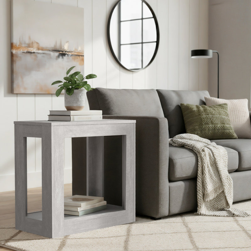 Allysyn 23.6" Contemporary Square End Table, Gray