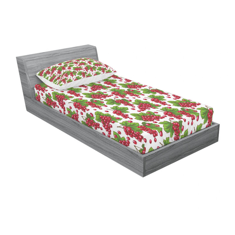 Ensemble de draps Branches avec feuilles, Ensemble de draps pour lit simple avec drap-housse