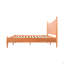 Structure de lit plateforme classique en bois massif de style très grand classique avec tête de lit courbée, pieds en bois d'hévéa, support de lattes, aucun sommier nécessaire, chêne miel