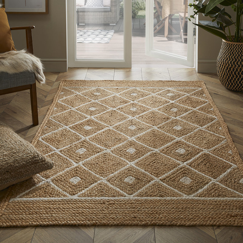 Burhan Rectangle 120 cm x 170 cm Geometric Hand Woven Area Rug