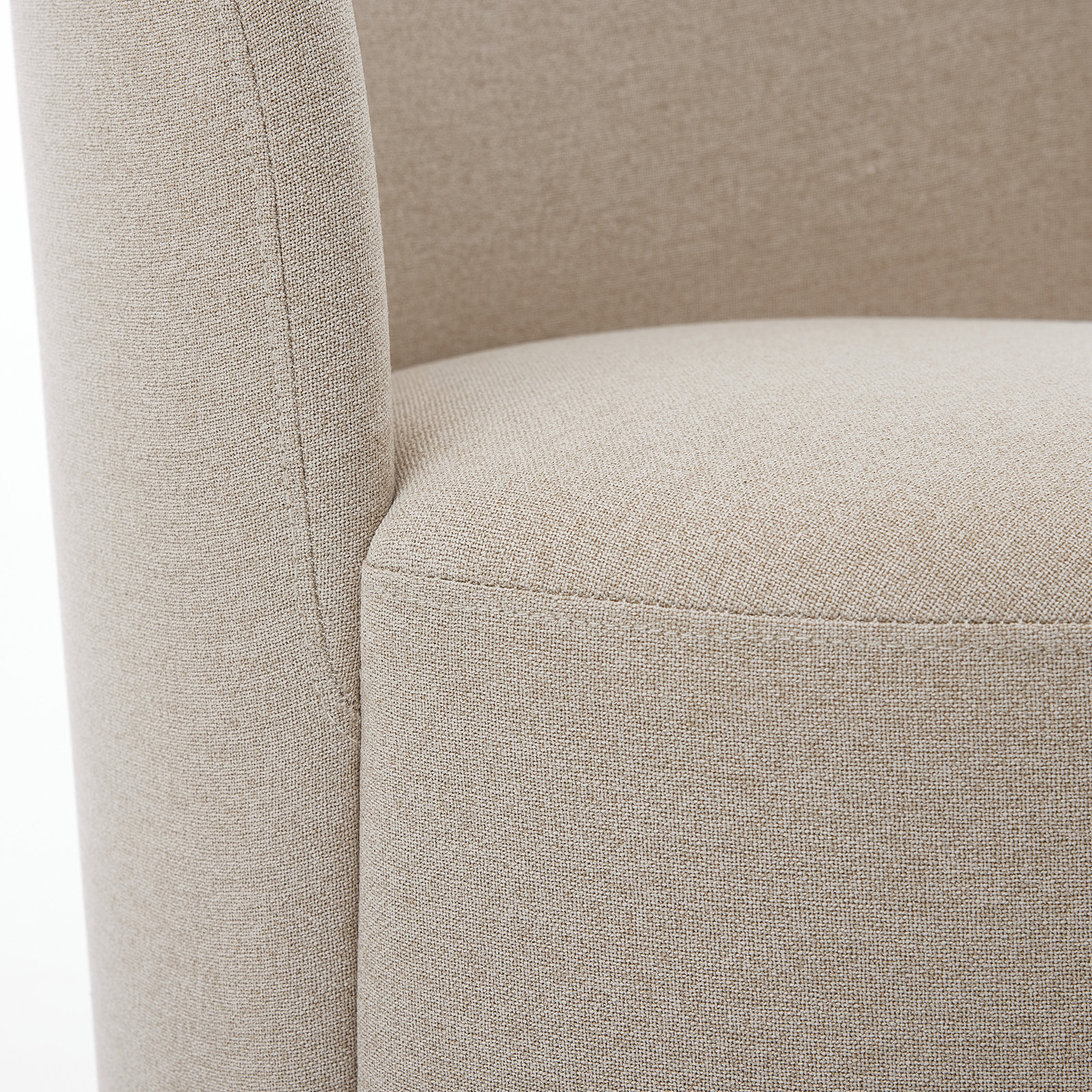 Basel Swivel Dining Chair, Effie Linen Performance Fabric